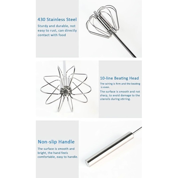 Автоматичний міксер для збивання/перемішування, 30 см, 1 шт.