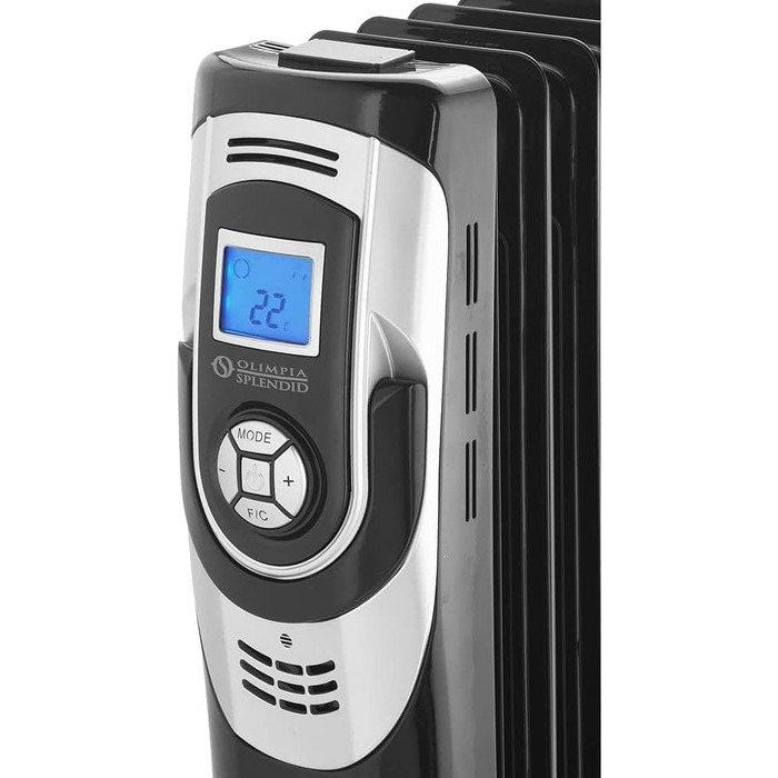 Масляний електрообігрівач Olimpia Splendid Caldorad 99620, 1500-2000 Вт, для приміщень до 50 м³, чорний