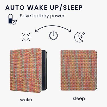 Чохол-книжка kwmobile для Kobo Libra Colour/Tolino Vision Color - яскравий у клітинку (жовто-червоно-зелений)