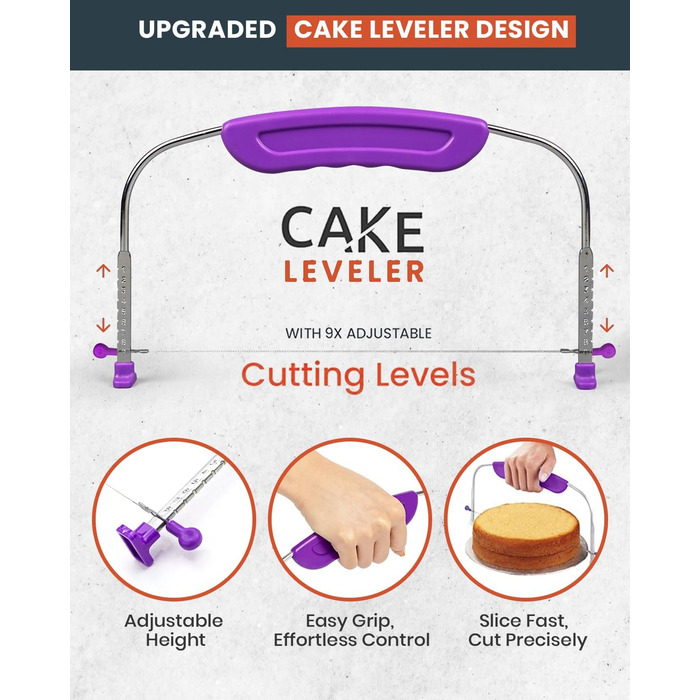 Набір для випічки тортів RFAQK 50-в-1: обертовий стіл, 12 підставок, цукрове декорування, вирівнювач 31.5 см