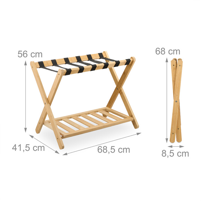 Relaxdays Bamboo Luggage Rack