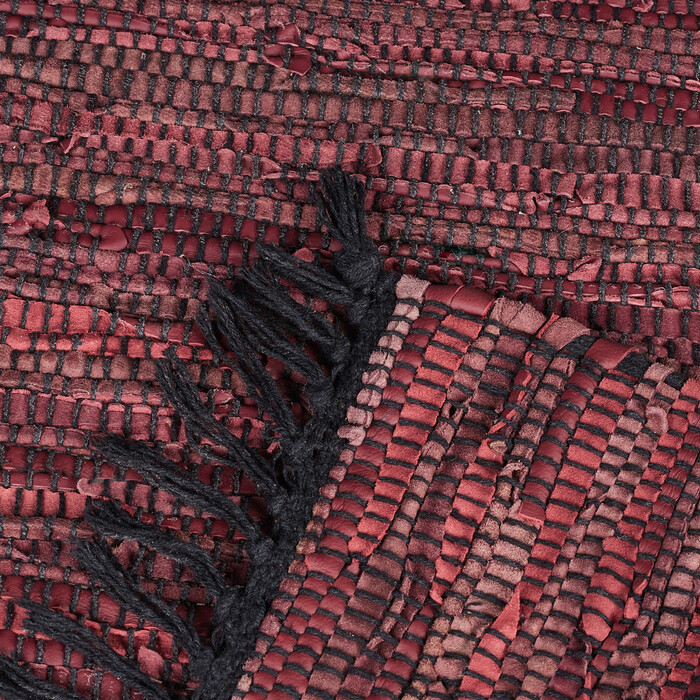 Relaxdays Leather & Cotton Patchwork Rug