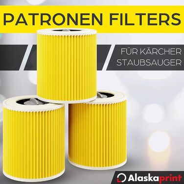 Фільтр для пилососа Kärcher (3 шт.), сумісний з WD3, WD2, WD 3, WD1, MV3, MV2, NT, KNT, K A SE, VC. Замінює 6.414-552.0, 6.414-772.0, 6.414-547.0. Фільтр для алергіків (3 шт.)
