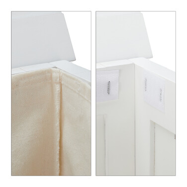 Relaxdays Laundry Hamper Pine Wood White