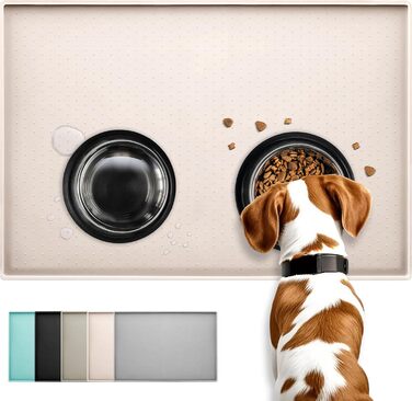 Килимок для годування собак та котів, 60 x 40 см, неслизький, водонепроникний, з бортиком, Natur-Tan