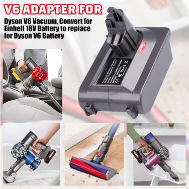 Адаптер для акумулятора Makita 18V до Dyson V7/8: перетворювач акумулятора для пилососів Dyson V7/8 Animal, Absolute, Motorhead Pro (сумісний з Einhell)