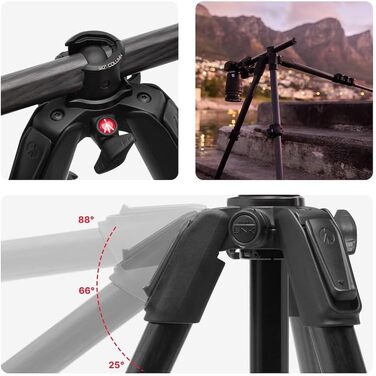 Штатив Manfrotto 055XPRO3 з триногим наголовником – професійний штатив з алюмінію, 3 секції, для DSLR та аксесуарів