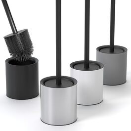 Тойлетний щітка SAVEGA з силікону та нержавіючої сталі - антибактеріальна, з тримачем, захист від бризок