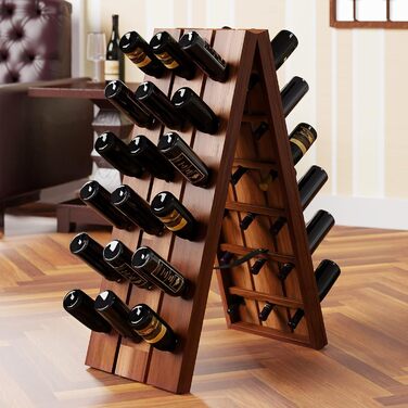 Casaria® Wine Rack for 36 Bottles, 87x 55x 39cm, Acacia Wood, Freestanding, Folding, Cellar, Kitchen, Living Room, Bar, Wine Stand, Wine Holder, Bottle Rack, Shelf, Rustic