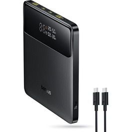 Power Bank Baseus 20000mAh 100W PD: Швидка зарядка для ноутбуків, MacBook, iPad, iPhone, Samsung та інших пристроїв (Чорний)
