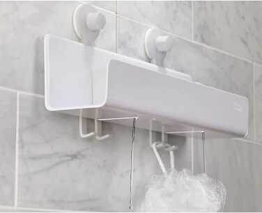 Joseph Joseph EasyStore Self-Draining Large Shower Shelf with Removable Mirror - White