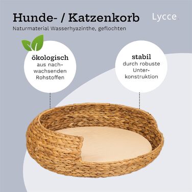 Dog bed, cat bed, Opal water hyacinth, natural, size 5 (Ø 83 cm) (size 3)