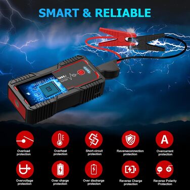 Бустерумулятор FOWAWU 2500A 22800mAh для автомобіля (бензин до 8л, дизель до 6.5л), пусковий пристрій для авто