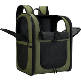 Рюкзак для собак та котів Apollo Walker - зручний та дихаючий рюкзак-переноска для малих тварин (2-15 кг), армійний колір
