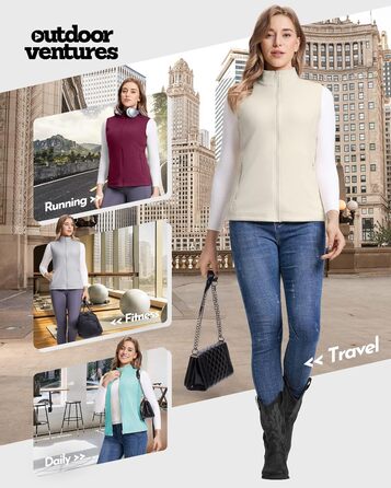 Жіноча флісова жилетка Outdoor Ventures - тепла, безрукавка для спорту, туризму та відпочинку (Wollweiß, XS)