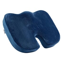 Подушка для попереку та сидіння Egret з піни Memory Foam для офісного крісла та авто, темно-синя – підтримка спини, зняття болю, корекція постави