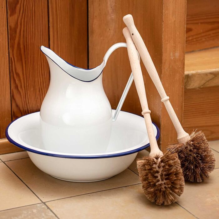 SIDCO Wash Basin + Jug Shabby Basin + Can Wash Set Vintage 2 pcs blue