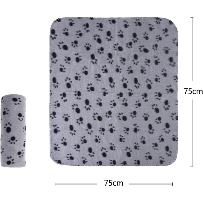 М'який флісовий килимок для собак та котів Nobleza 75x75 см (Сірий)