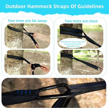 Гамак для відпочинку на природі: міцний, легкий, для кемпінгу, 300 кг, 300x200 см, односпальний/двоспальний, з нейлону, дихаючий, зелений/блакитний