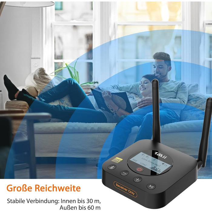 Bluetooth-ресивер 1Mii B06Pro+ для стереосистем з підтримкою LDAC та aptX HD, чорний