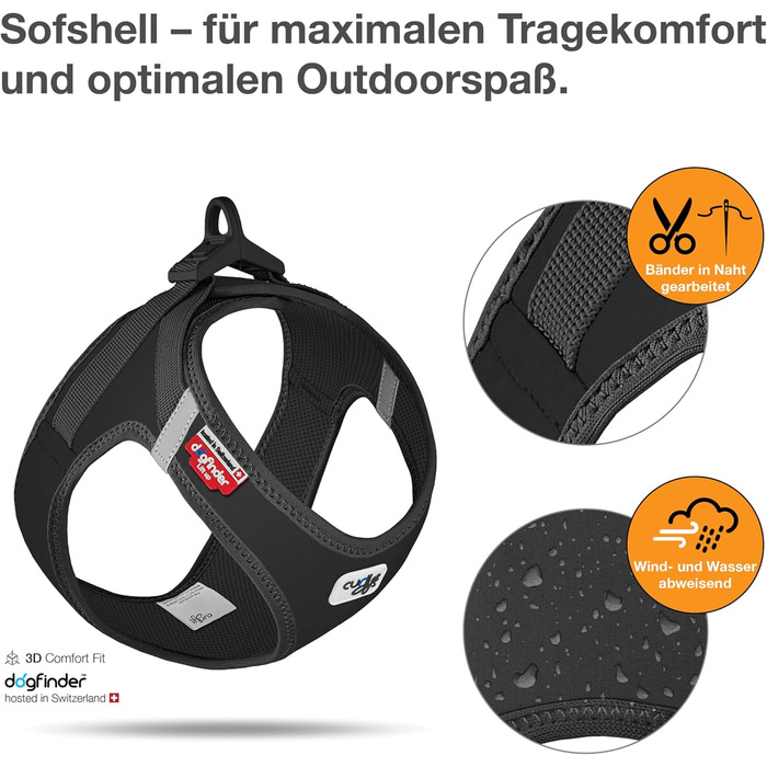 Шлейка для собак Curli Clasp Softshell (S, Чорний)