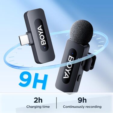 Мікрофон BOYA BY-V10 USB-C: Бездротовий мініатюрний мікрофон з шумозаглушенням для Android, смартфонів, ноутбуків, YouTube, подкастів, Facebook, Vlogging