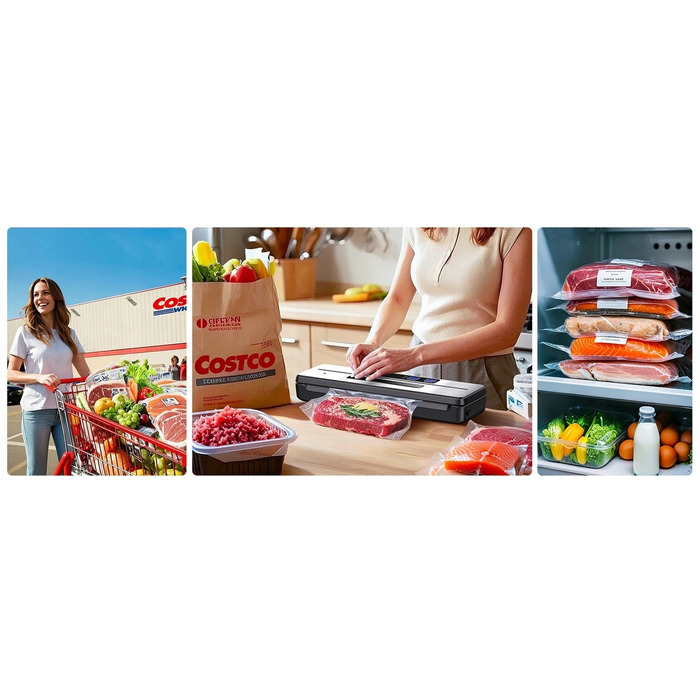 Вакууматор для продуктів 120 Вт, вакуумна пакувальна машина + 20 пакетів у комплекті