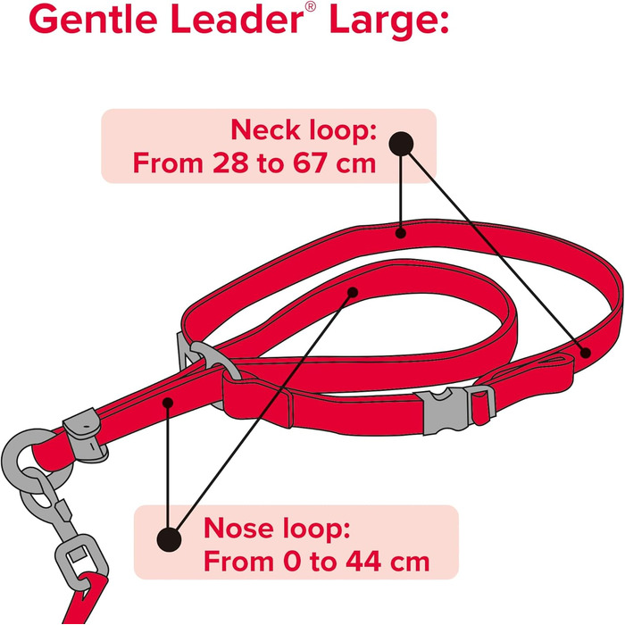 Напівшийовик Gentle Leader Beaphar для великих собак: зупиняє тягу, тренувальний помічник, чорний