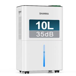 Електричний осушувач повітря SHANNA 15л/24год для приміщень до 35м², з таймером та дренажним шлангом, низький рівень шуму 35дБ, для дому, підвалу та кемпера