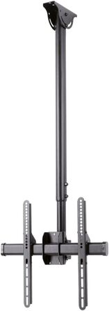 Hama TV Ceiling Mount - Adjustable, Tilting, Swivel, Foldable - Fits TVs 19-65 Inch - Black (Single)