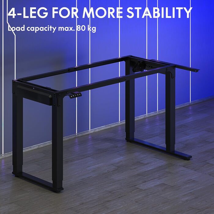 Adjustable Height Desk (180x110cm) - L-Shaped Standing Desk with Dual Motor & Memory Function (White/Black)