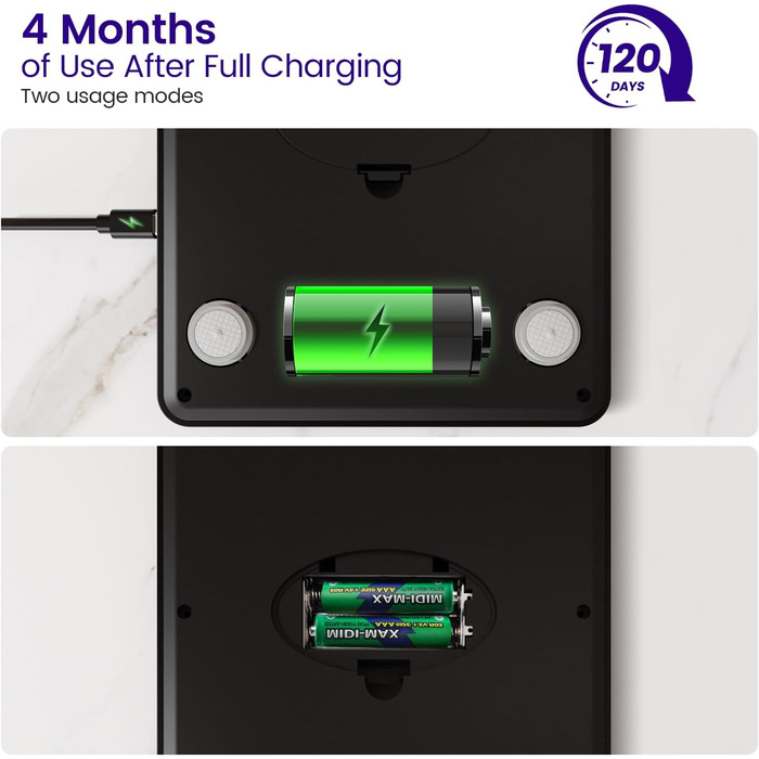 Кухонні ваги електронні, 15 кг, точність 1 г, USB-C, харчові, професійні, сріблясті