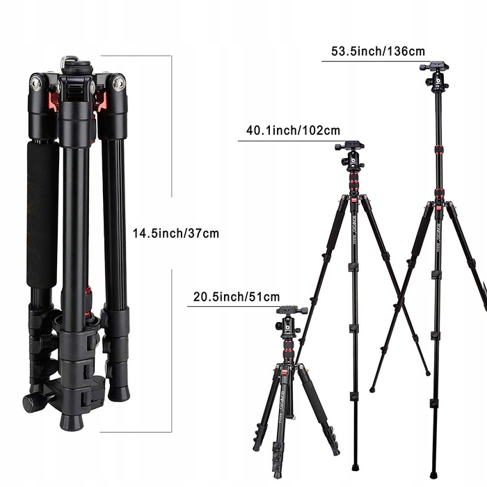 Алюмінієвий компактний штатив для подорожей BONFOTO B690A 2в1 з панорамною головкою 360° для DSLR