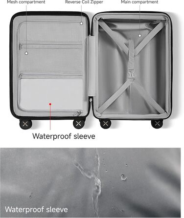 Чемодан-валіза LUGGEX з відділом для ноутбука – Розширюваний жорсткий кейс з полікарбонату з TSA-замком (56x38x24 см) (Зелений)