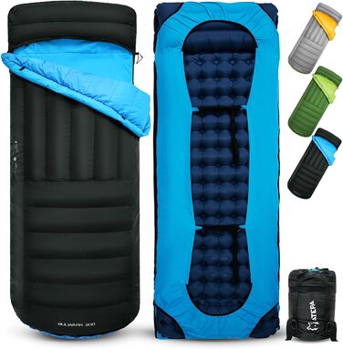 Спальний мішок ATEPA Down Ultralight 650 FP, 3-сезонний, -18°C, чорний. З компресійним мішком, як ковдра