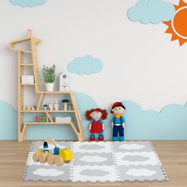Relaxdays 18-piece Puzzle Mat Cloud