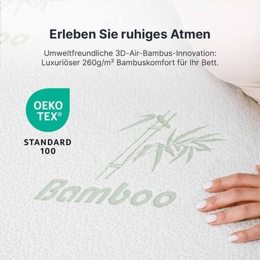 MKS.® Gel Topper 120x200 cm, H3 Mattress Topper with 7 cm Gel Memory Foam, ComfortKissen Mattress Cover with 3D Airflow, Viscoelastic Mattress Toppers with Removable Bamboo Cover