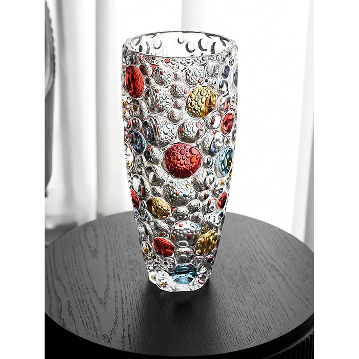 Ручна ваза з кришталевого скла з золотим візерунком, 30 см. Сучасна ваза для дому, весілля