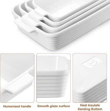 Набір форм для запікання Jassceram, керамічний, 4 шт. (різні розміри)