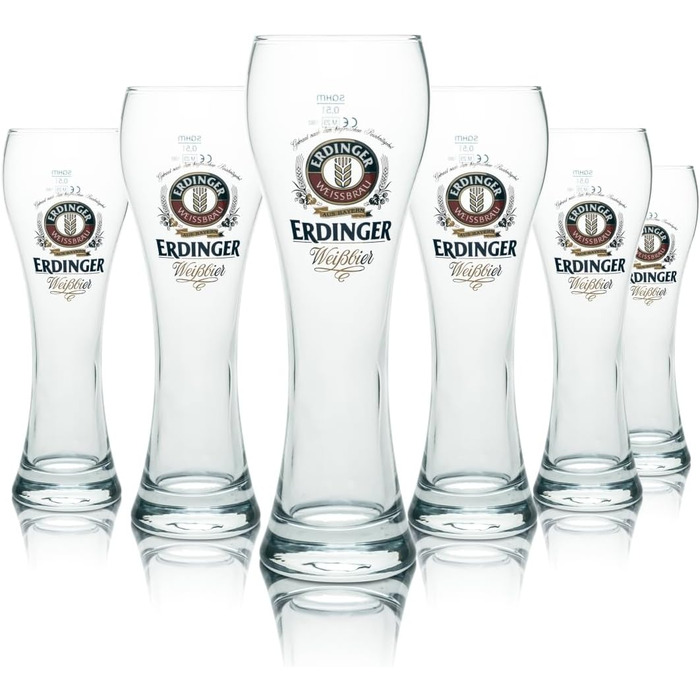 Набір пивних келихів Erdinger Weissbier 6 шт по 0,5 л - Оригінал, Нові