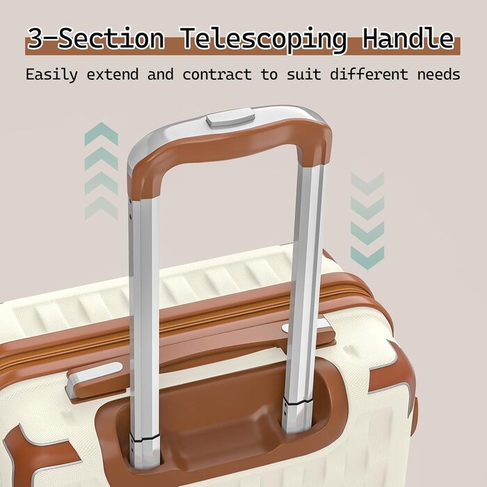 Набір валіз Melalenia 7шт з жорстким корпусом, легкий, з 4 колесами та TSA-замком. Включає косметичку, сумку для подорожей та кулькову сумку (Білий).