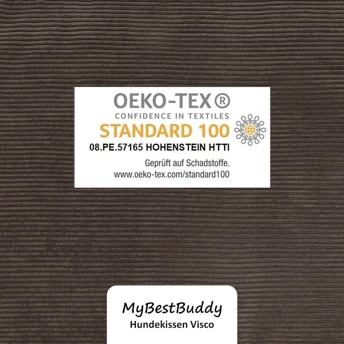 MyBestBuddy Visco Dog Bed M with POSO-Cord fabric, featuring Visco foam and comfort foam flakes, washable at 40°C - Dog bed/Pet bed for small dogs, 70 x 50 cm (80x60 cm, Brown)
