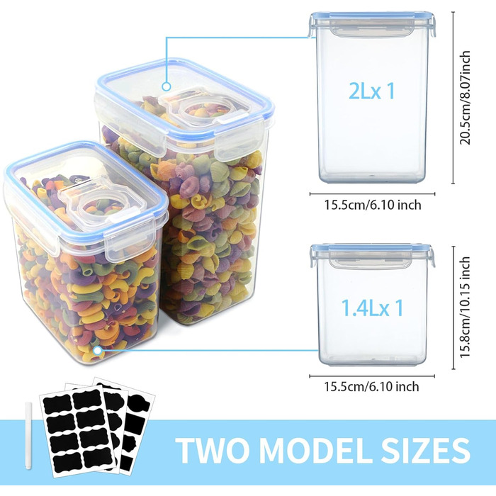 Набір контейнерів для зберігання їжі Hibisaws (12 шт.) з кришкою, BPA-free, 100% герметичні, прозорі, 6 x 1L & 6 x 0.5L, для meal prep, Tupperware