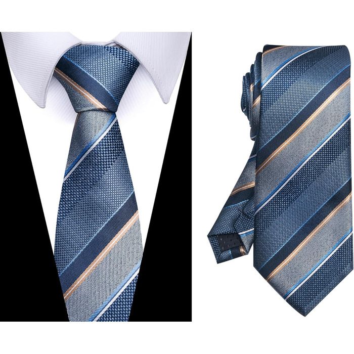 Набір краваток для чоловіків, ткані, жаккард, 6 шт. (чорний, зелений, синій, червоний, золотий, срібний, фіолетовий)