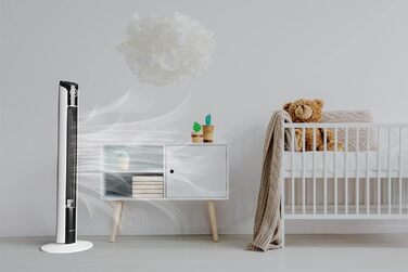 Вентилятор вежовий CF2203 Design з пультом, таймером та очищувачем повітря, LED-дисплей, білий