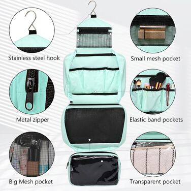 Зручна накидка на унітаз, водонепроникна, складана, портативна, для чоловіків та жінок (L, м'ятно-зелений)