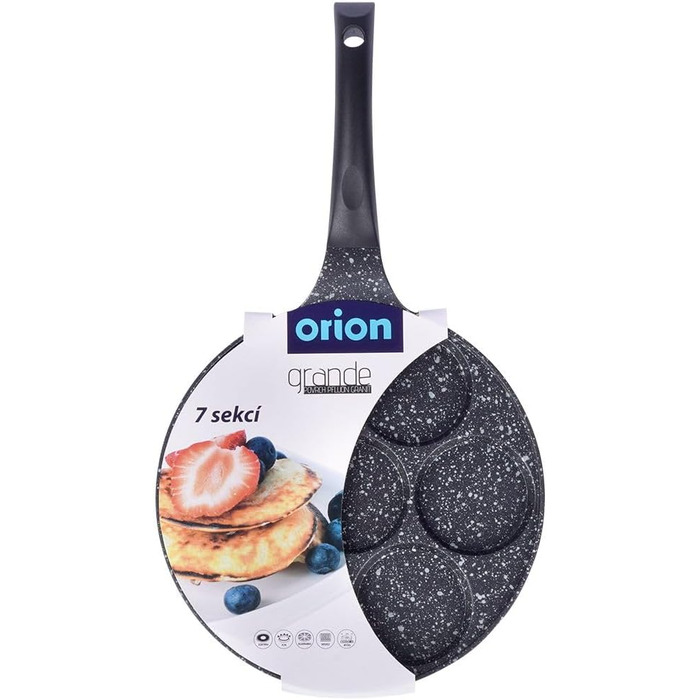 Сковорода ORION для 7 яєць, 27 см, антипригарна, для індукції та газу, для яєчні та млинців
