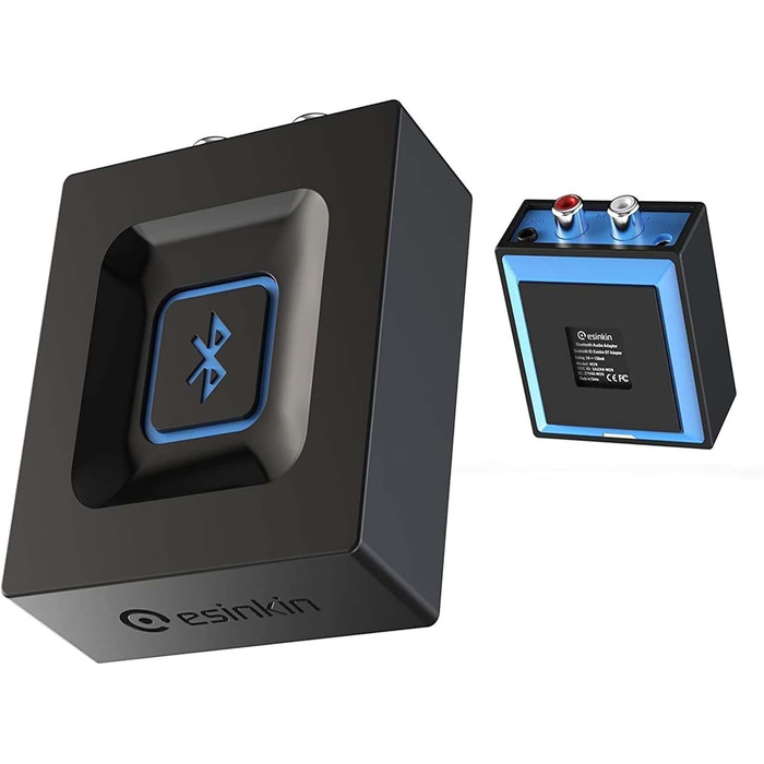 Bluetooth аудіо приймач Esinkin: адаптер для ПК, Mac, смартфона, планшета, AV-ресивера, стереосистеми, 3.5 мм та Cinch роз'єми, One-Push кнопка ввімкнення/вимкнення