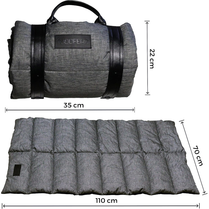 Portable Outdoor & Indoor Dog Bed/Dog Mat/Dog Blanket 110cm*70cm with Built-in Handle and Strap Chew Protection – Waterproof Dog Blanket for Travel – Large & Medium-Sized Dogs