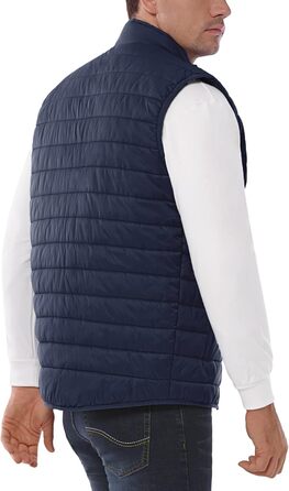 Стьобана жилетка для чоловіків 33,000ft - Outdoor, спортивна, з капюшоном, 5 кишень, для бігу, гольфу, хайкінгу, верхової їзди, темно-синій